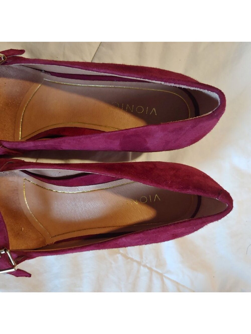 Vionic Minnie Kitten Heel Pump Burgundy Suede Arch Support Comfort Old Money 8.5 - Picture 4 of 10